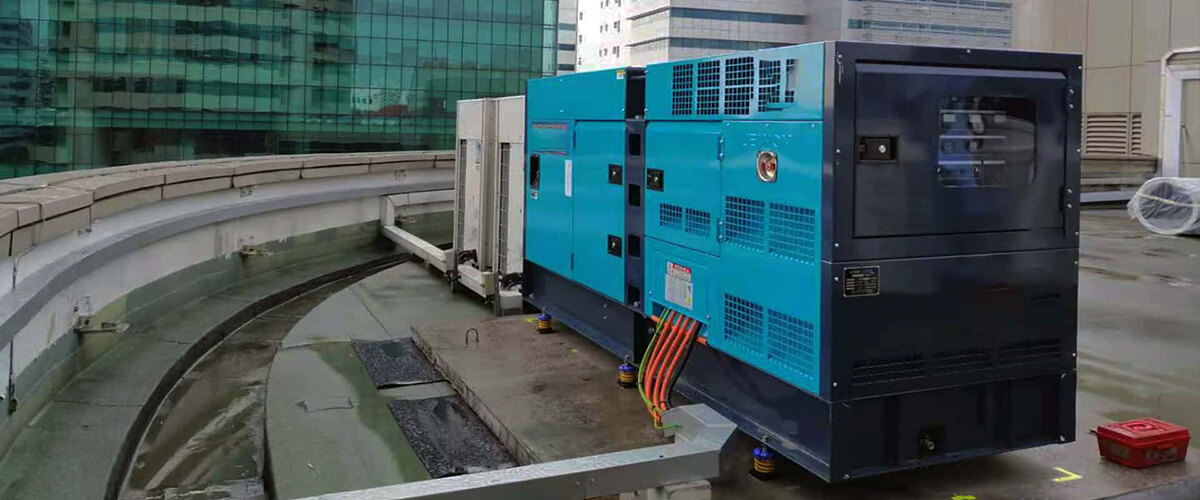 bison diesel generator set placed on the roof