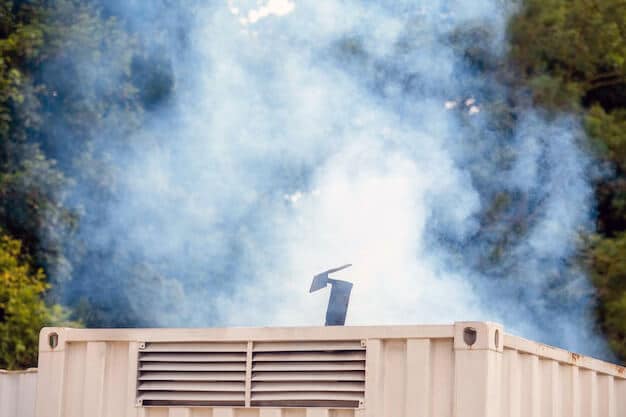 generator emits blue smoke