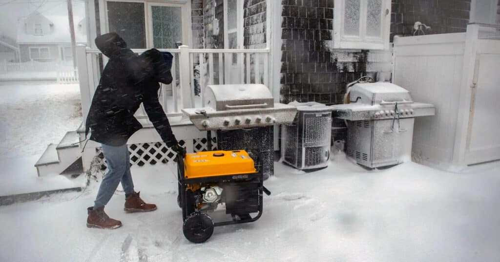 using a generator during a winter power outage