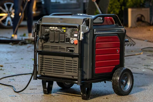 Diesel generator placed on the street