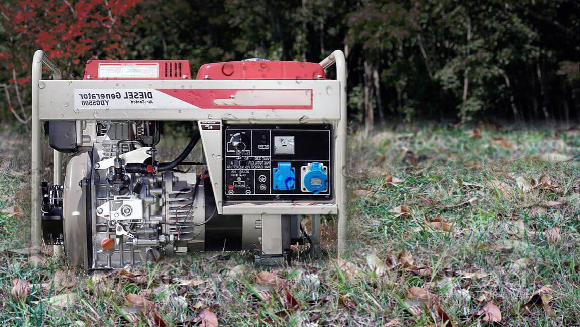 diesel generators displayed on the lawn