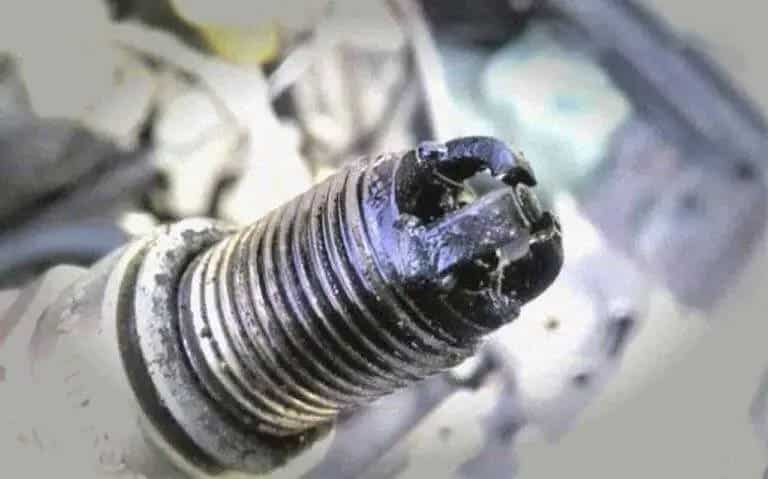 damaged spark plugs in close