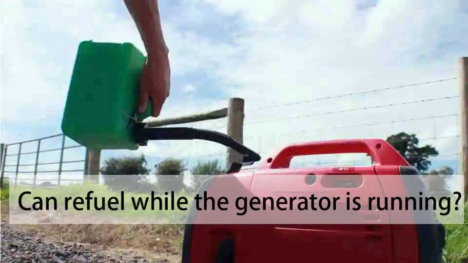 Pouring oil into the generator.