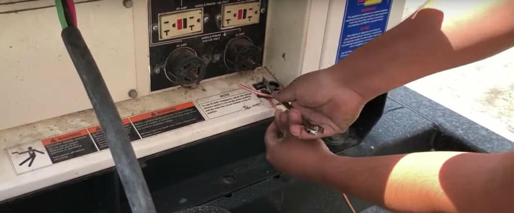 connect the other end of the copper wire to the generator