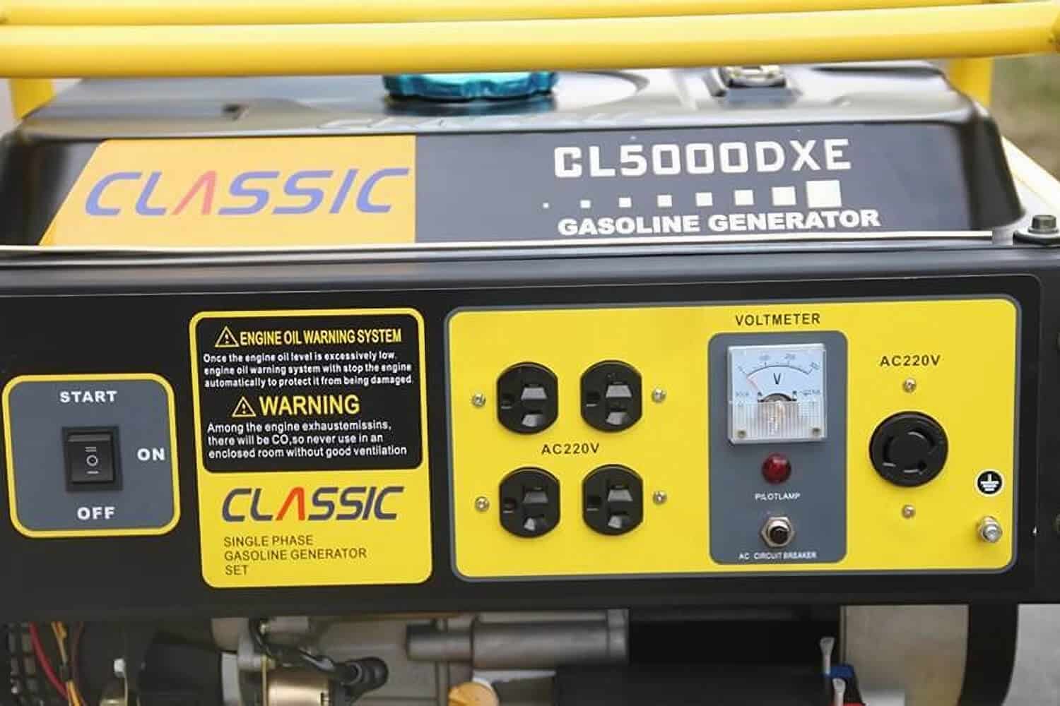 2kw small gasoline recoil starter generator detail
