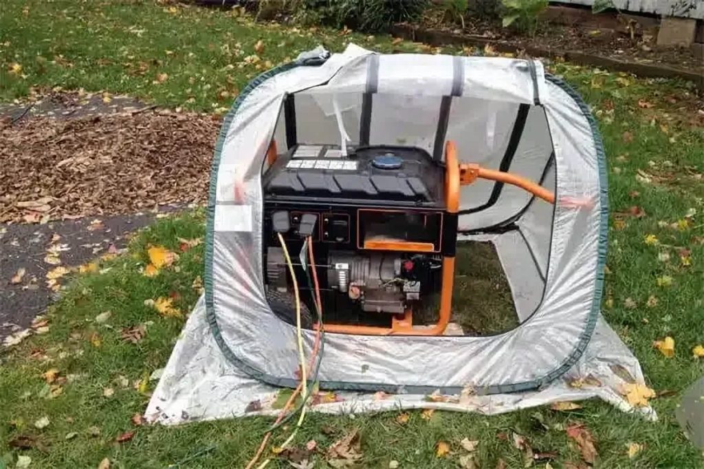 store generators using protective covers