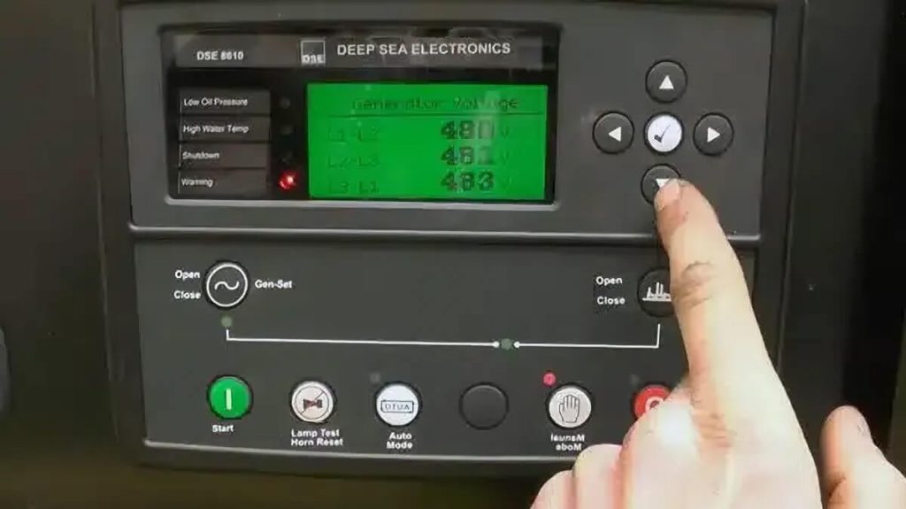 operating the generator control panel